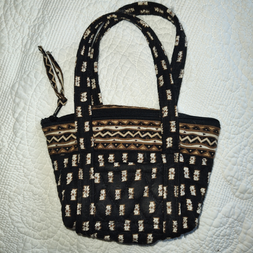 Black and Cream Patterned Tote Bag